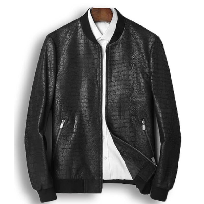 男性用本革ジャケット,春,冬,ハイエンド,シープスキン,ビジ - Leather Motorcycle Jacket Biker のレビューと価格
